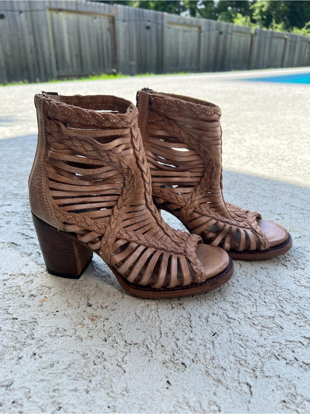 Freebird by Steven Tan Braided Cutout Heeled Sandals